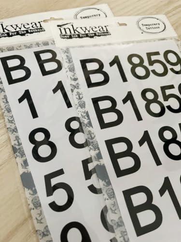 InkWear Running race Number Temporary Tattoos Arm+Leg | Custom Bib numbers | Marathon | Triathlon | Swim | Iron man | Skin safe