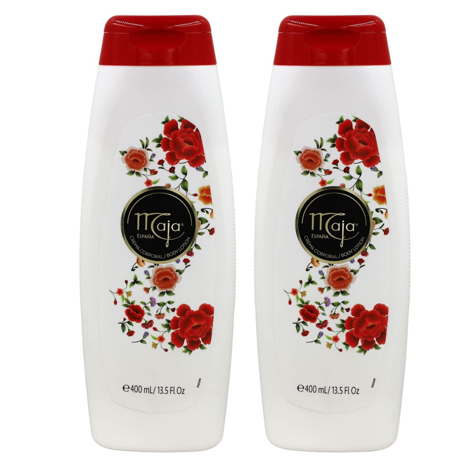 Maja Maja Extreme Moisture Body Lotion and Perfumed Talcum Powder Bundle - 2-Pack 13.5 FL Oz Body Lotion and 2-Pack 7 Oz Talcum Powder