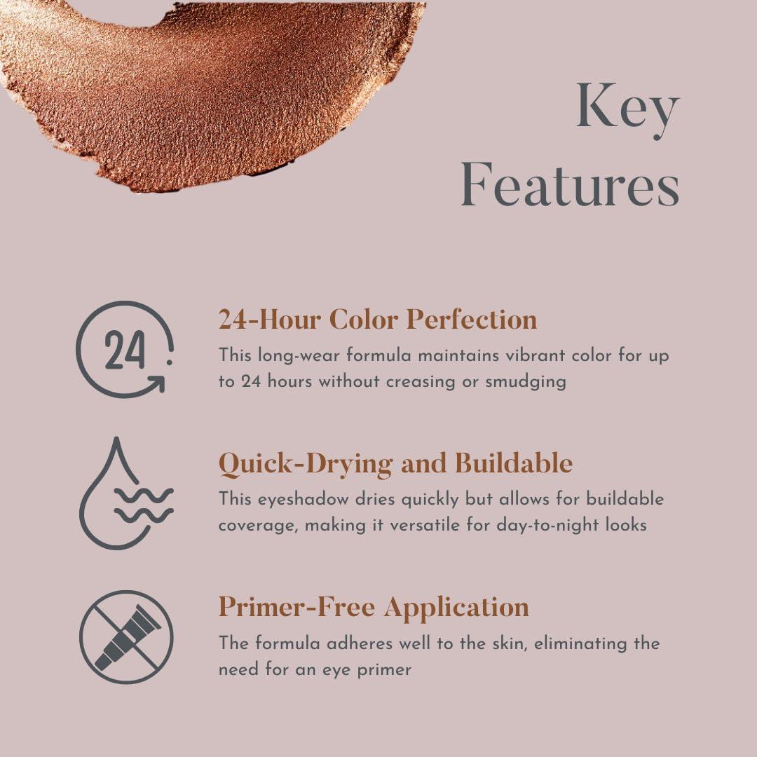 dome BEAUTY dome BEAUTY Eye Jewels 24-Hour Eye Shadow Vegan, Cruelty-Free Long-Lasting Cream Eyeshadow, Radiant Finish Eye Makeup for All Skin Tones, Easy-to-Blend, Smudge-Proof, Chocolate Diamond .15 fl oz