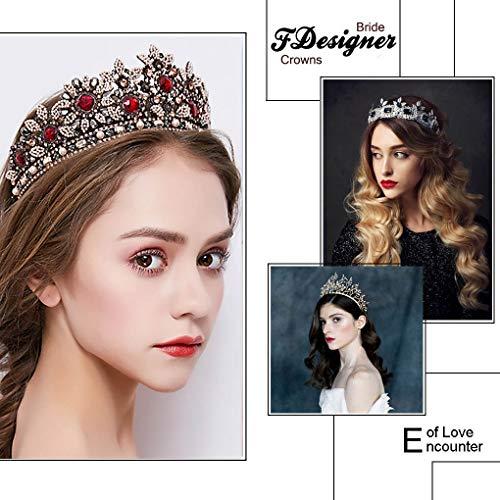 Fdesigner Fdesigner Baroque Bride Crown and Tiaras Flower Rhinestone Wedding Hair Accessories Decorative Prom Hair Jewelry Headpieces Crown for Women and Girls