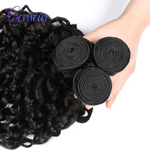 Genrein 8A Grade Curly Human Hair Bundles Brazilian Curly Virgin Human Hair Weave 3Bundles 100% Unprocessed Human Hair Extensions 16 18 20 inch Remy Human Hair Wefts Total 300g