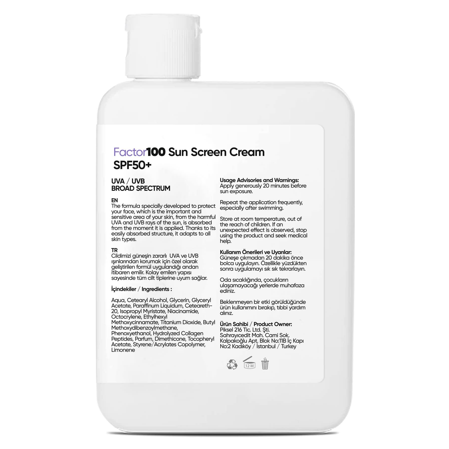 Factor100 Factor 100 Ultra Moisturizing Anti-Blemish High Protection Spf50 Peaux Sensibles Sensitive Skin with Collagen 1 & 3