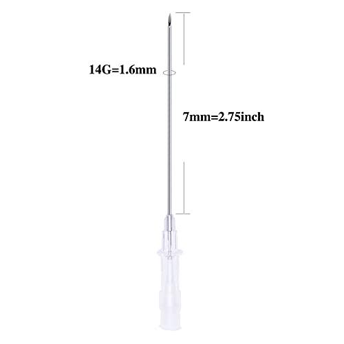 JIESIBAO JIESIBAO 14G Piercing Needles, 14G Catheter Piercing Needls Stainless Steel Sterile Disposable Piercing Needles for Belly Button Nipple Industrial Ear Piercing