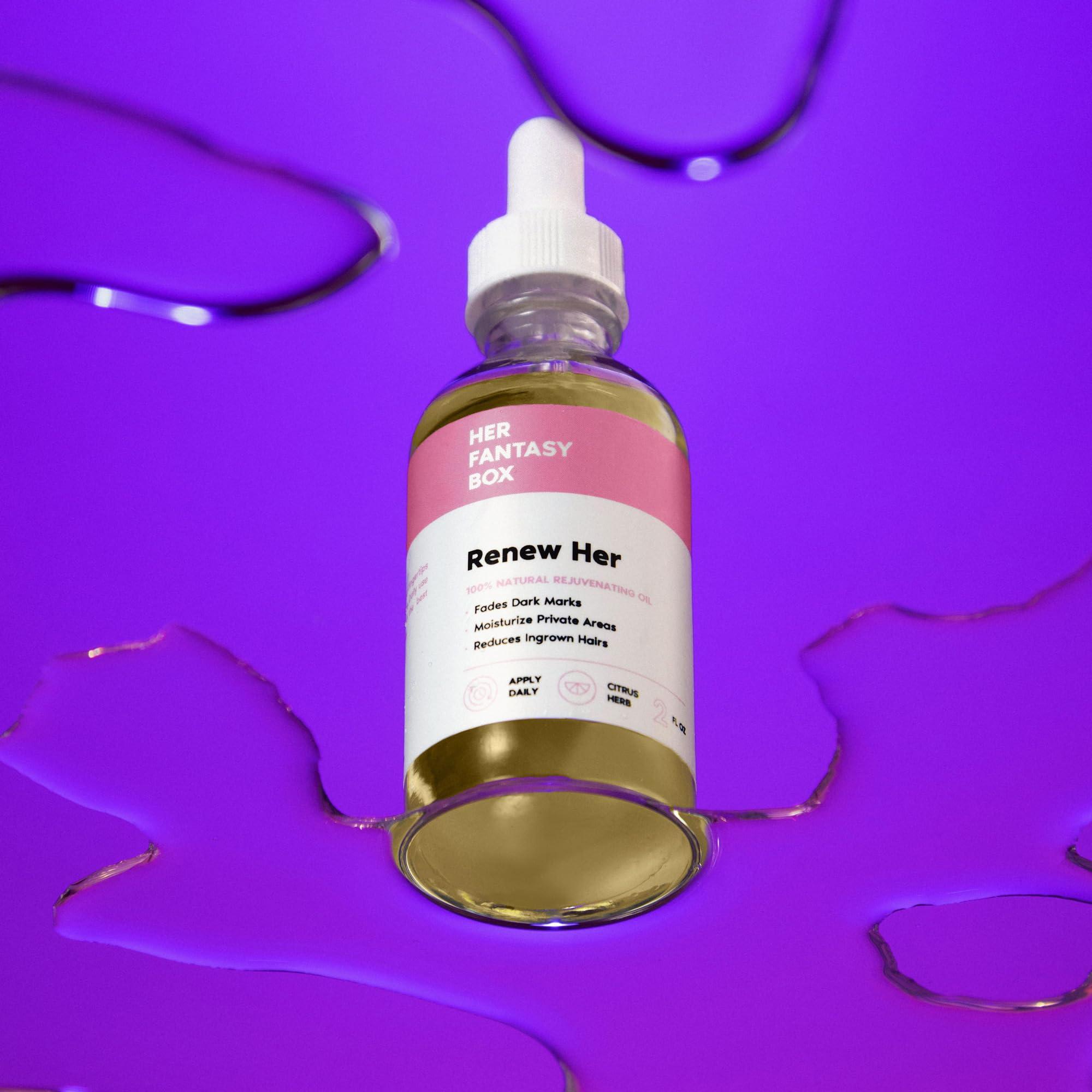 Her Fantasy Box Renew Her - Natural Rejuvenating Oil for Dark Spots, Ingrown Hair, and Skin Brightening - Nourishing, Moisturizing Formula for All Skin Types