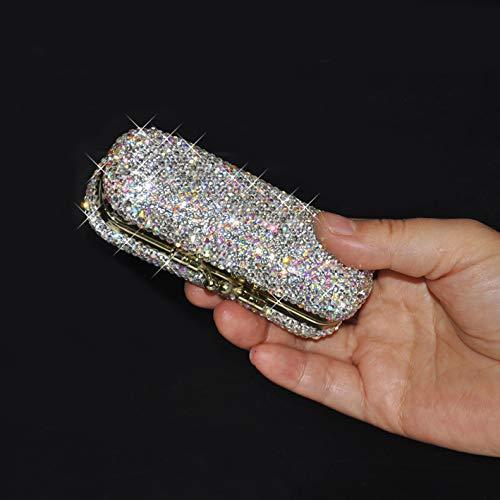 Bestbling Bestbling Bling Rhinestone Crystal Lipstick Case Holder Organizer bag Cosmetic Storage for Women's Lipstick Jewelry Kit (Silver)