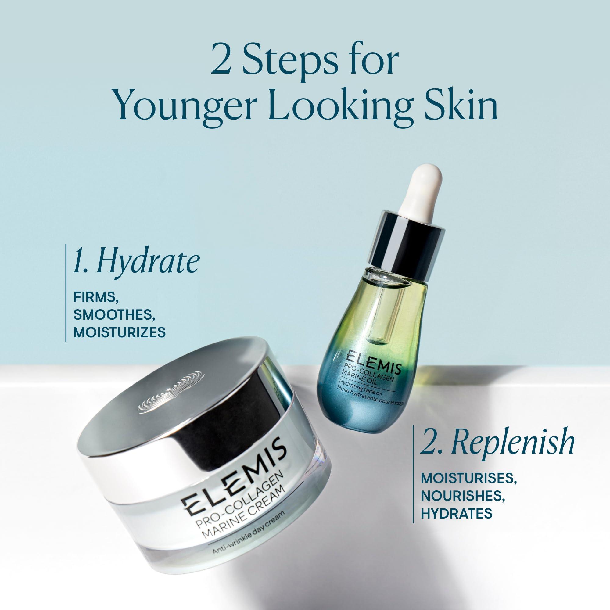 ELEMIS ELEMIS Pro-Collagen Marine Oil, 15ml Ultra-Lightweight Anti-Wrinkle Daily Face Oil Moisturizer, Deeply Moisturize, Nourish & Hydrate for Youthful Look, Fine Lines and Wrinkles Treatment