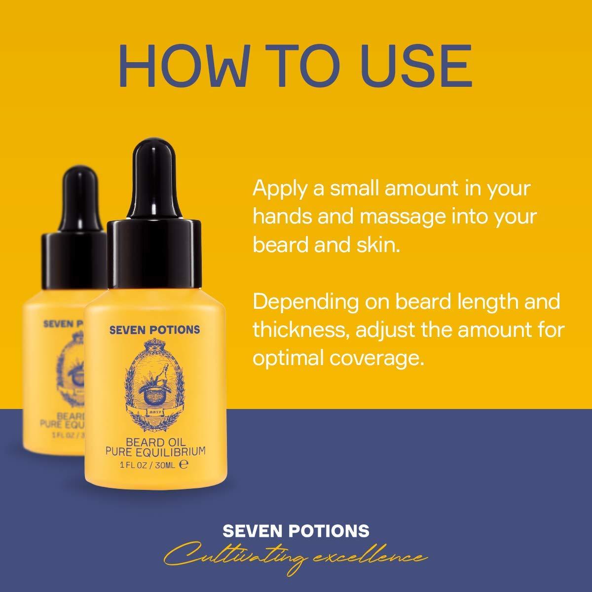 SEVEN POTIONS SEVEN POTIONS Beard Oil 1 fl oz Fragrance Free Beard Softener. Stops Beard Itch. Natural Beard Conditioning Oil. Contains Jojoba Oil (Pure Equilibrium)