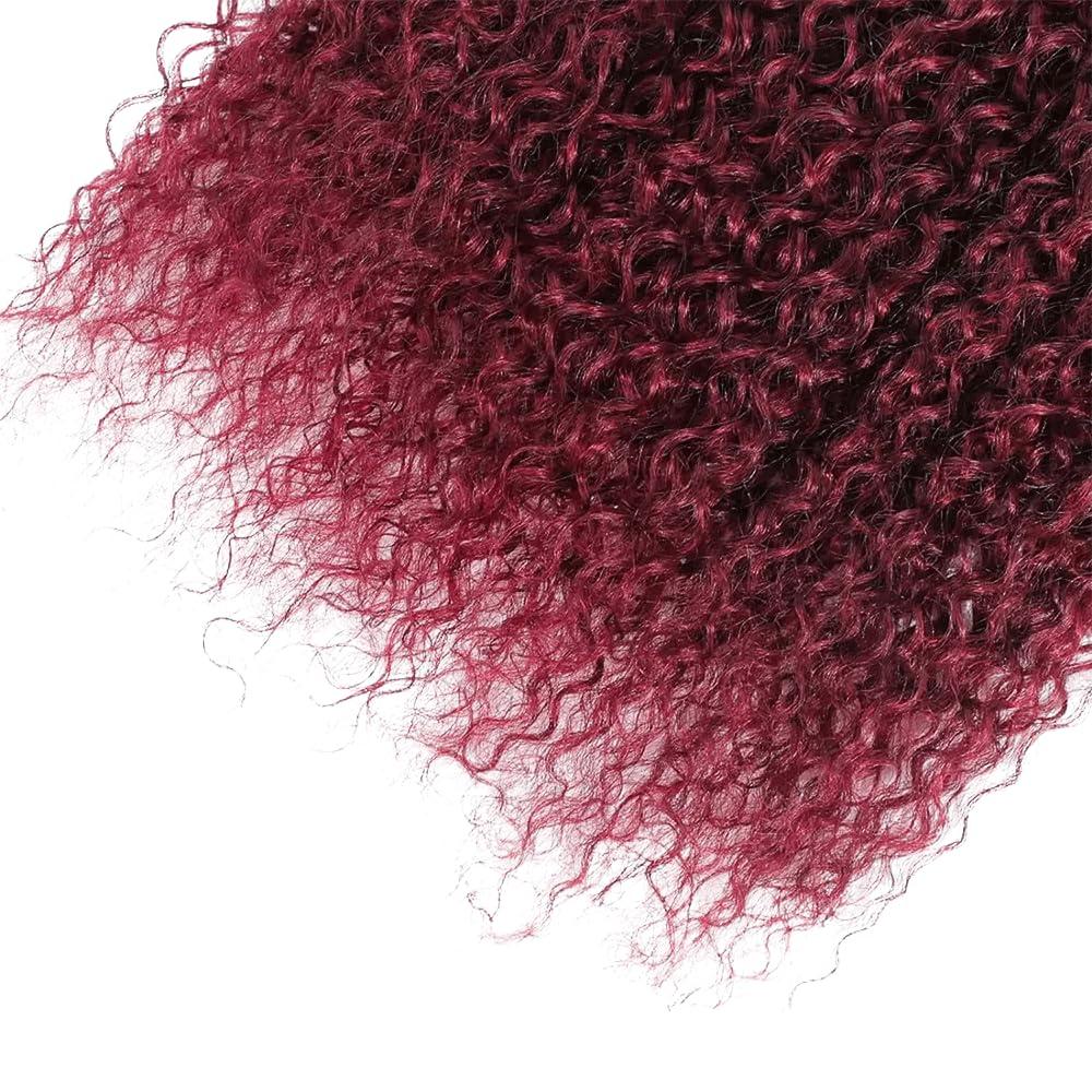 SUHKRPT 18 20 22 Inch 99J Bundles Burgundy Curly Wave Human Hair Bundles Brazilain 99J Red Bundles Virgin Hair Wine Red Kinky Curly Bundles Human Hair Extensions