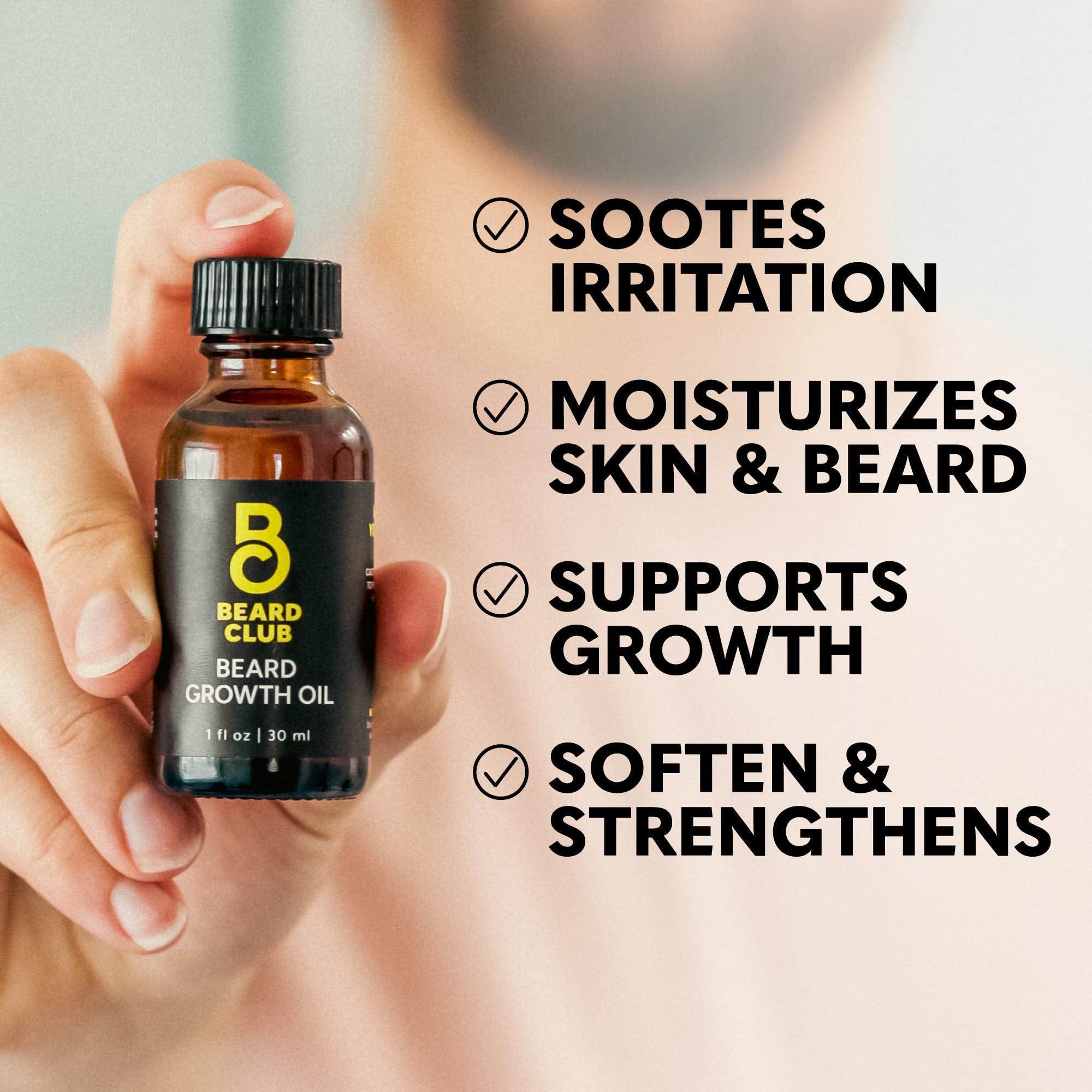 The Beard Club The Beard Club Beard Growth Kit - Derma Roller, Beard Growth Oil, Sandalwood Beard Balm, Beard Comb - Gift Set