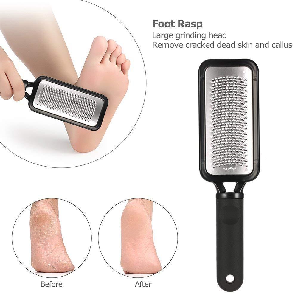 Angel Kiss Angel Kiss Colossal Foot File Scraper Pedicure File - Premium Stainless Steel Foot Rasp, Dead Skin Callus Remover for Feet, Gentle Foot Scrubber, Pedicure Tools for Salon-Quality Foot Care, Black