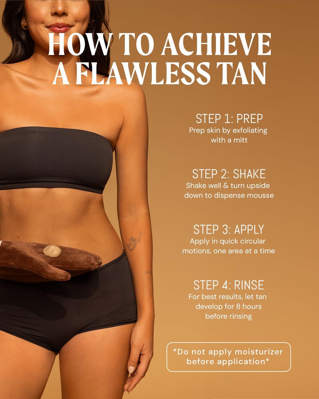 Peta Jane Dark Tanning Mousse 7oz - Sunless Self-Tanner for a Natural, Streak-Free, Organically Derived, Lightweight & Fast Absorbing, Non-Sticky, For All Skin Types, Vegan & Cruelty-Free