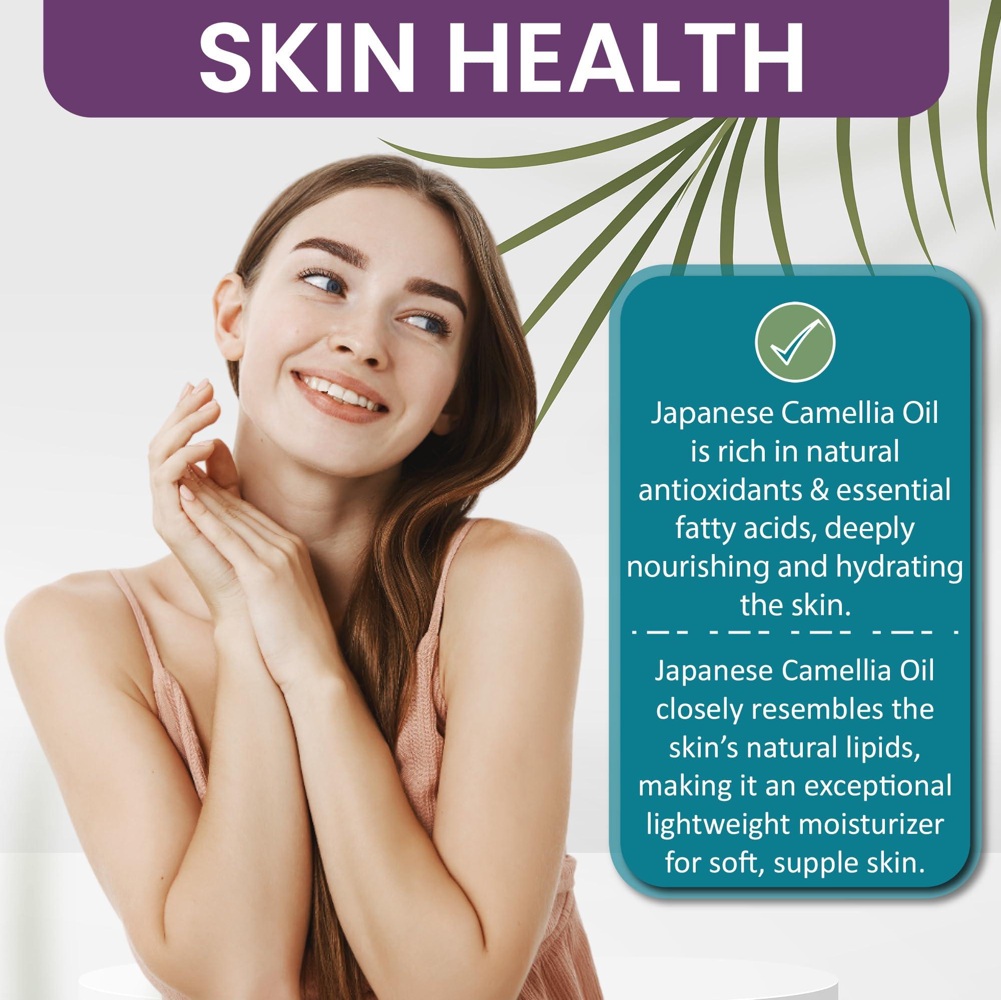 Dr Joe Lab Dr Joe Lab Japanese Camellia Seed Oil - Pure, Cold Pressed, Non-GMO Carrier - 8 oz - for Skin, Hair, Nails, Body, Facial Hair - Hydrating Moisturizing Vegan Nourishing - Packaging May Vary