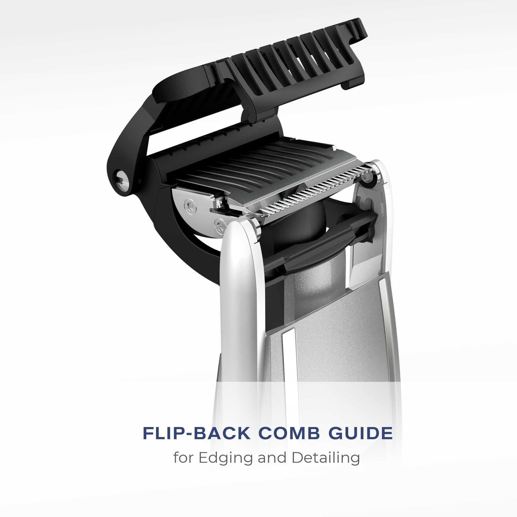 Conair ConairMAN Beard Trimmer for Men, for Face and Mustache, Wet/Dry Beard and Stubble Trimmer, Flex Contouring Head with 15 Precise Settings and Premium