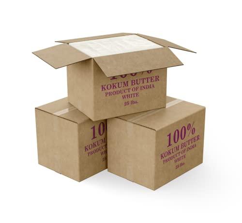 Plant Guru Raw Kokum Butter 8 oz. 100% Pure Natural Cold Pressed (HDPE Food Grade Jar) - Great for Skin, Body and Hair Moisturizer, DIY Creams, Balms, Lotions and Soap Making.