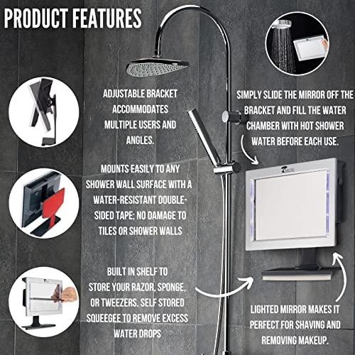 ToiletTree Products ToiletTree Products Original LED Fogless Shower Mirror with Squeegee