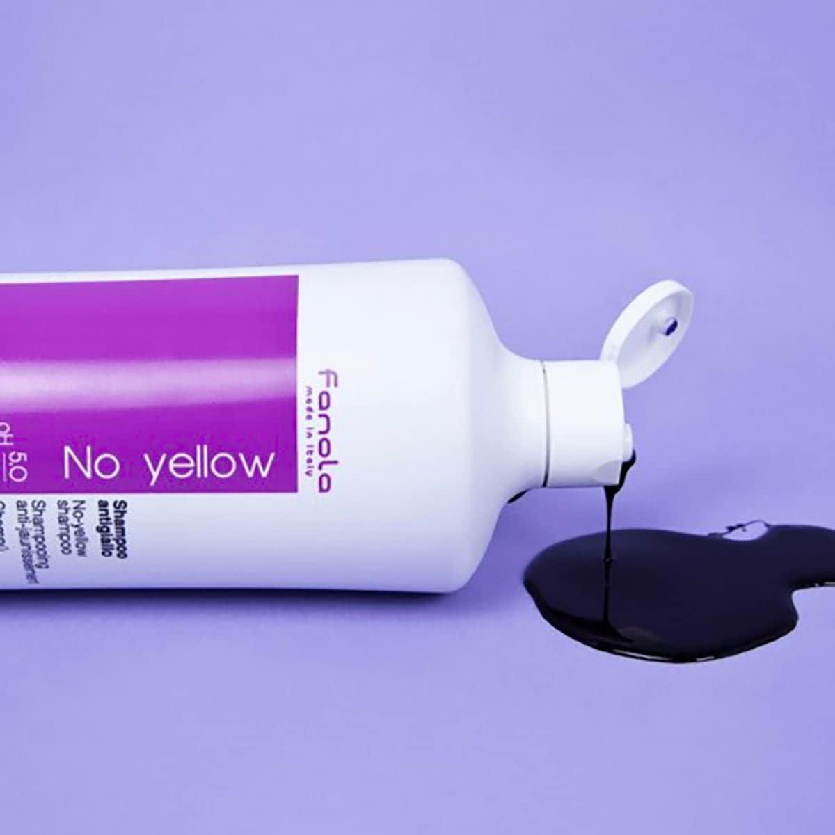 Fanola Fanola No Yellow Purple Shampoo - Color Depositing Toner for Blonde, Silver & Gray Hair - Removes Yellow Tones & Brassiness from Bleached & Highlighted Hair (11.83 Fl oz)