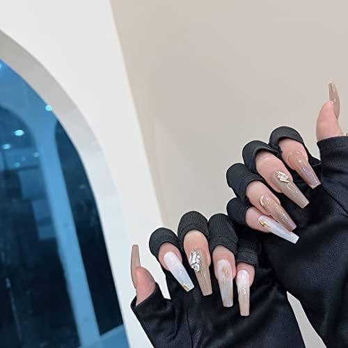 Tsangbaby Gel Manicure Gloves Black Tape Set Anti UV Fingerless Gloves Gel Nail Gloves Sun Protection Shield Gloves for LED Nail Lamp