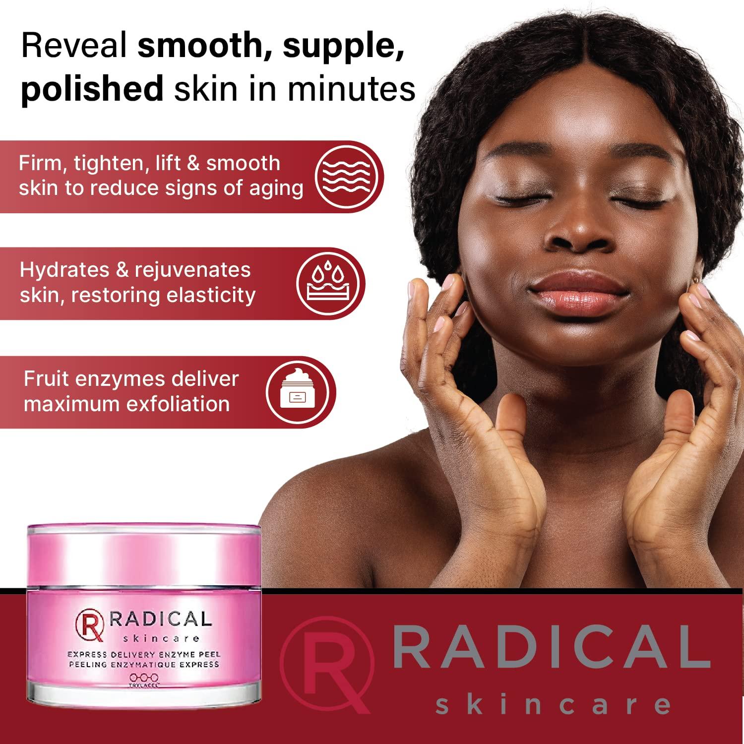 Radical Skincare Radical Skincare Express Delivery Facial Enzyme Peel Mask Cleanser Exfoliator - Reveal Smooth, Supple, Polished Skin In Minutes | Paraben & Cruelty Free | Clinically Proven Results (1.7 oz)