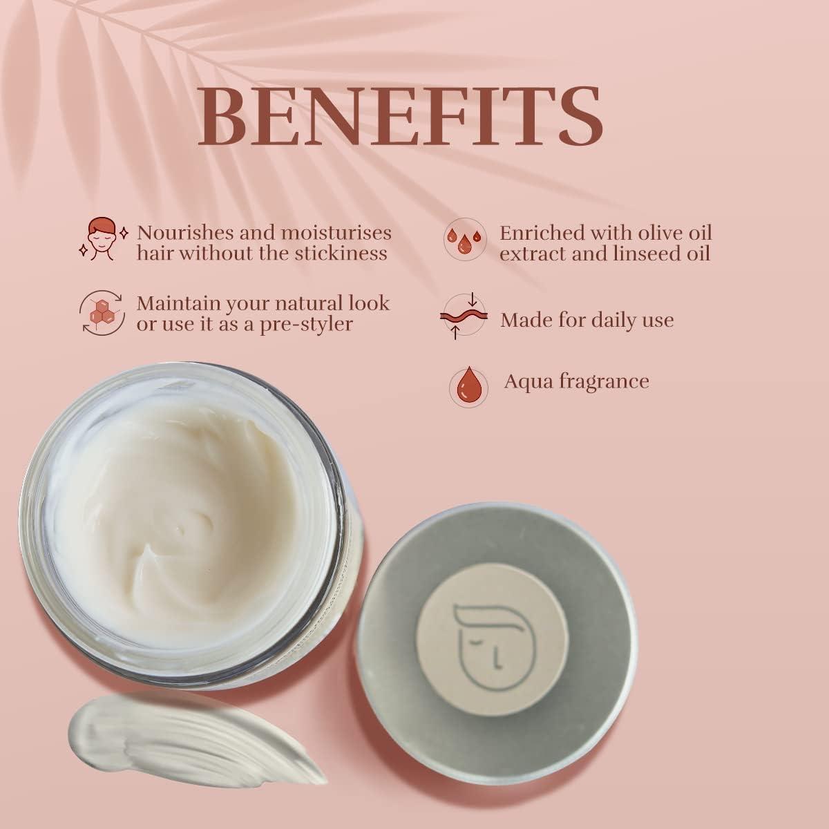 Generic Generic Dapr; Hair Styling Cream (100 grams) for Daily use | Enriched with Olive oil extract and Linseed oil |, Beige