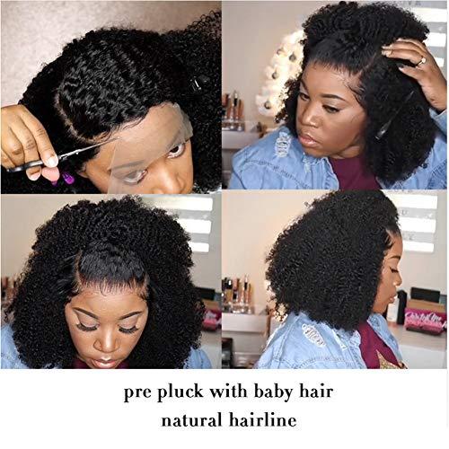 Nicewig Hair Coarse Curly 4B 4C Afro Kinky Curly Full Lace Human Hair wigs Deep Kinky Curly 150% Density Full Lace Wigs for Black Women with Baby Hair 8"inch