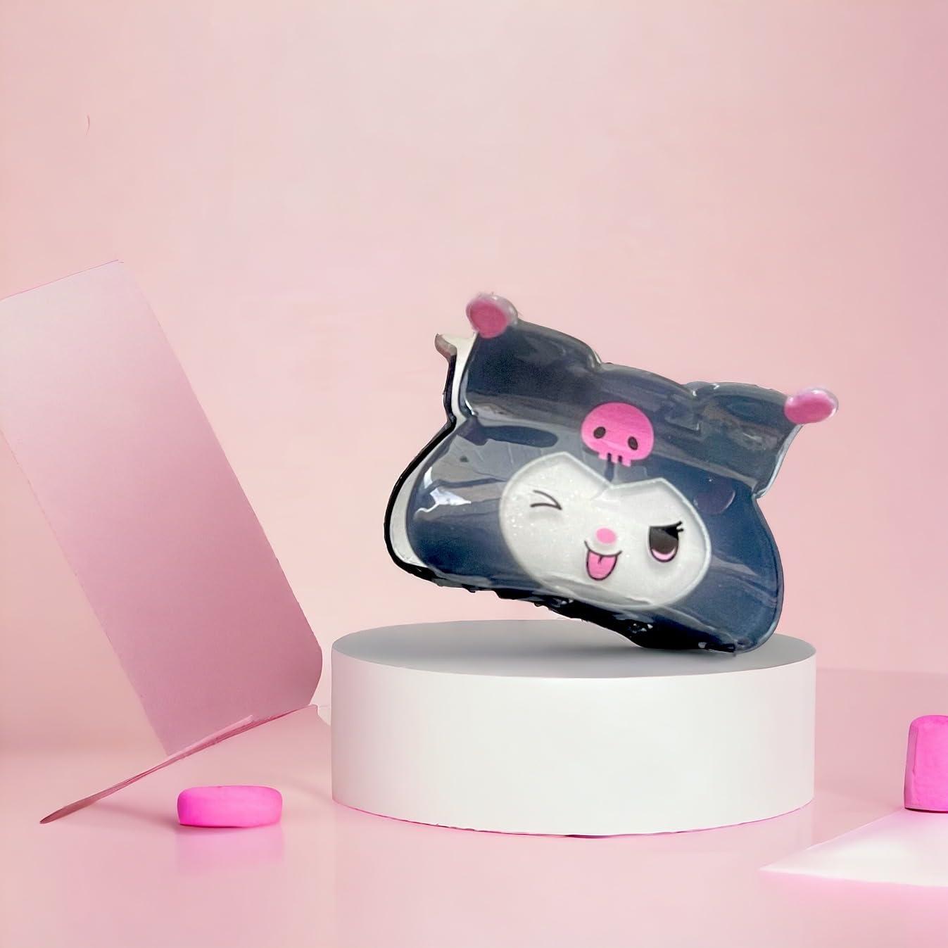 KOZUKI KOZUKI Anime hair clip with glitter KAWAII HAIR STYLE CUTE AND DURABLE (KURO, Silver, 1 Count, Women)