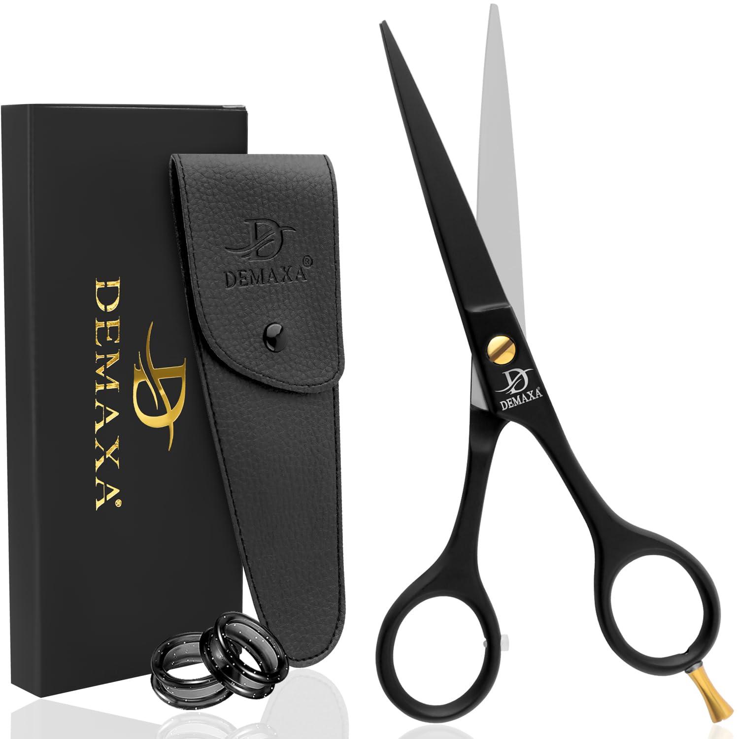 DEMAXA DEMAXA Professional Hair Scissors 6.5 Inch - Premium High Carbon Stainless Steel Barber Salon Hair Shears for Haircut Scissors - Ergonomic Design Super-Sharp Hair cutting Scissors Blades