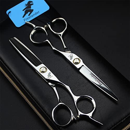 SAGEPL Hair Cutting Scissors, Hair Cutting Shears, 6.0" Hair Cutting Scissors Set, Barber Scissors, Sharp and Durable, for Barber Or Home Use, Plus Bonus Leather Case
