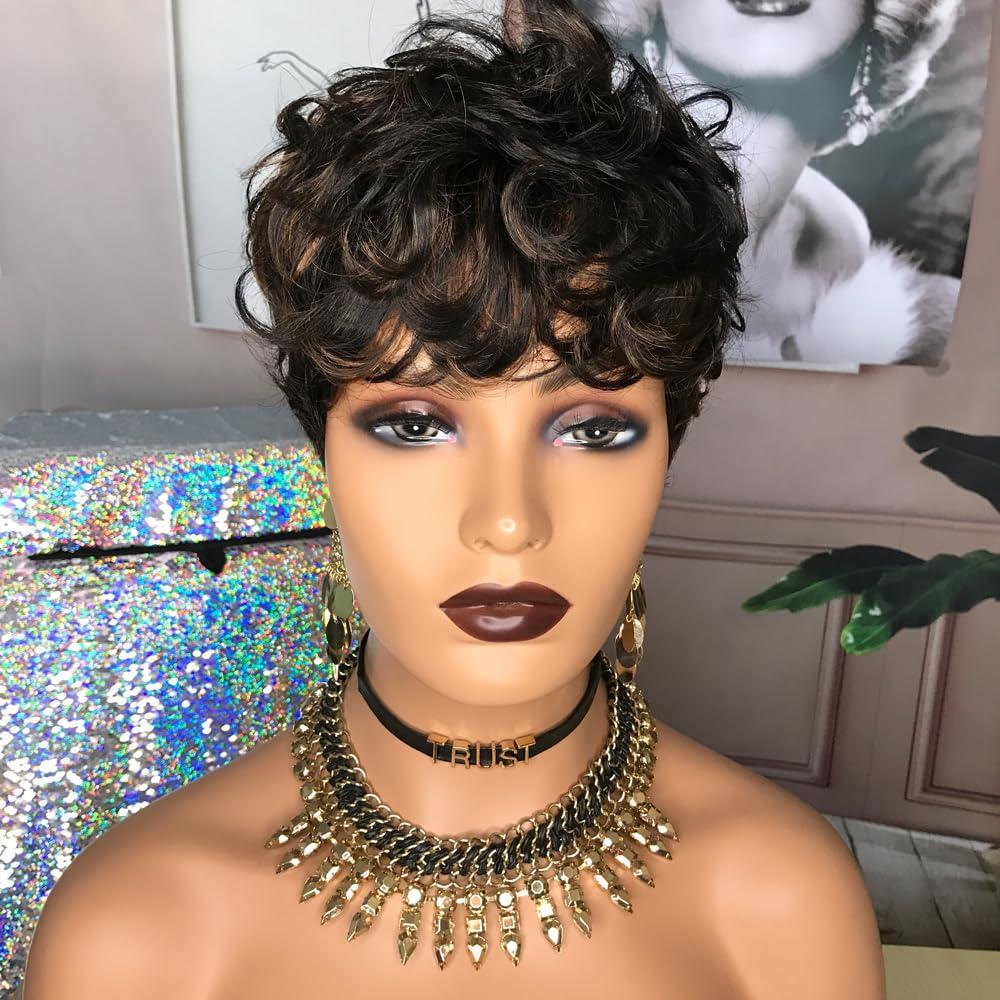 HOTKIS HOTKIS Pixie Cut Wig Human Hair Short Human Hair Wigs for Black Women Human Hair Short Cut Wigs