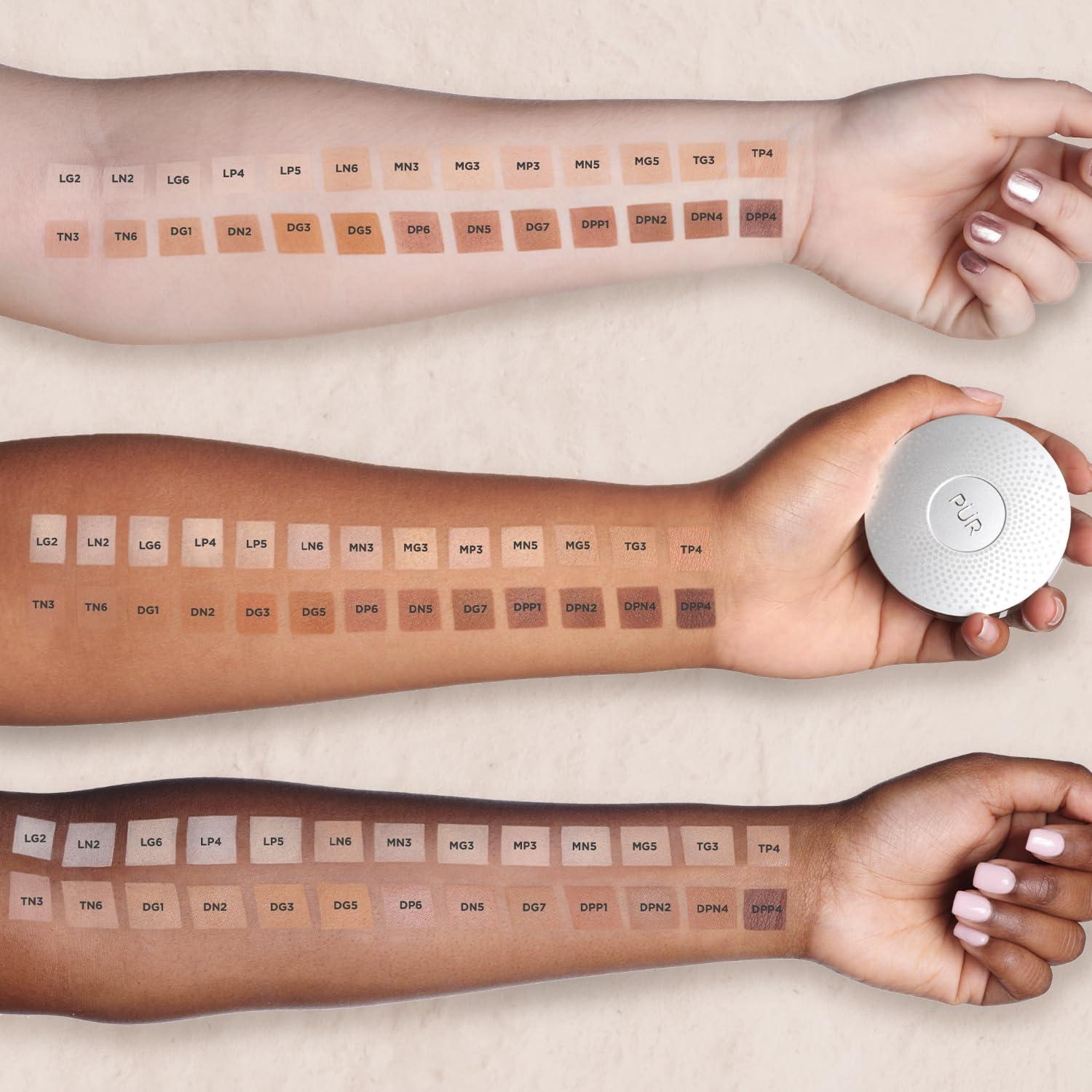 Pur Minerals PUR Beauty 4-in-1 Pressed Mineral Makeup Powder Foundation with SPF 15 - Concealer & Finishing Compact Pressed Powder for Face - Buildable Medium to Full Coverage Foundation Powder (Light)