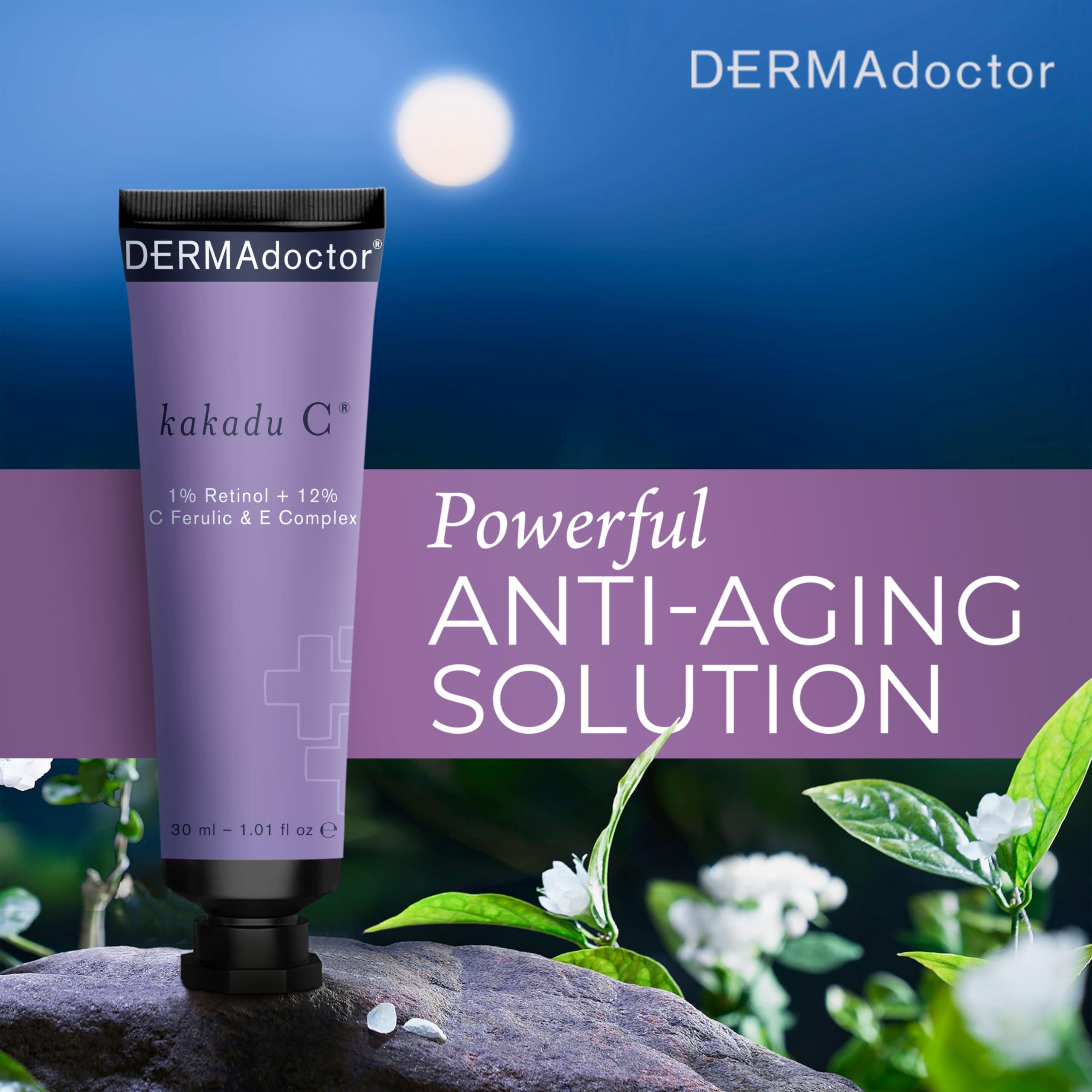 DERMAdoctor DERMAdoctor Kakadu C Dermatologist Formulated 1% Retinol Cream + Vitamin C, E Ferulic Complex, Anti Aging Face Cream to Brighten, Smooth and Firm. Hyperpigmentation Treatment for Face - 1.01 fl oz