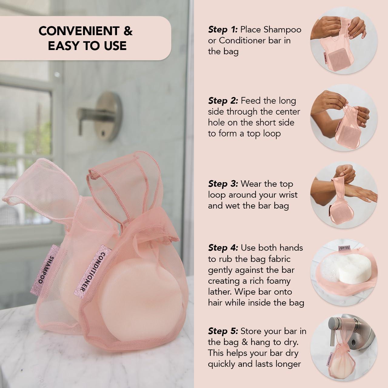 Kitsch Kitsch Bar Soap Saver Bag  Recycled Mesh Beauty Bar Pouch for Body Wash, Conditioner & Shampoo Bars, Holder to Preserve Soap, Eco-Friendly, Patented Bag  Terracotta