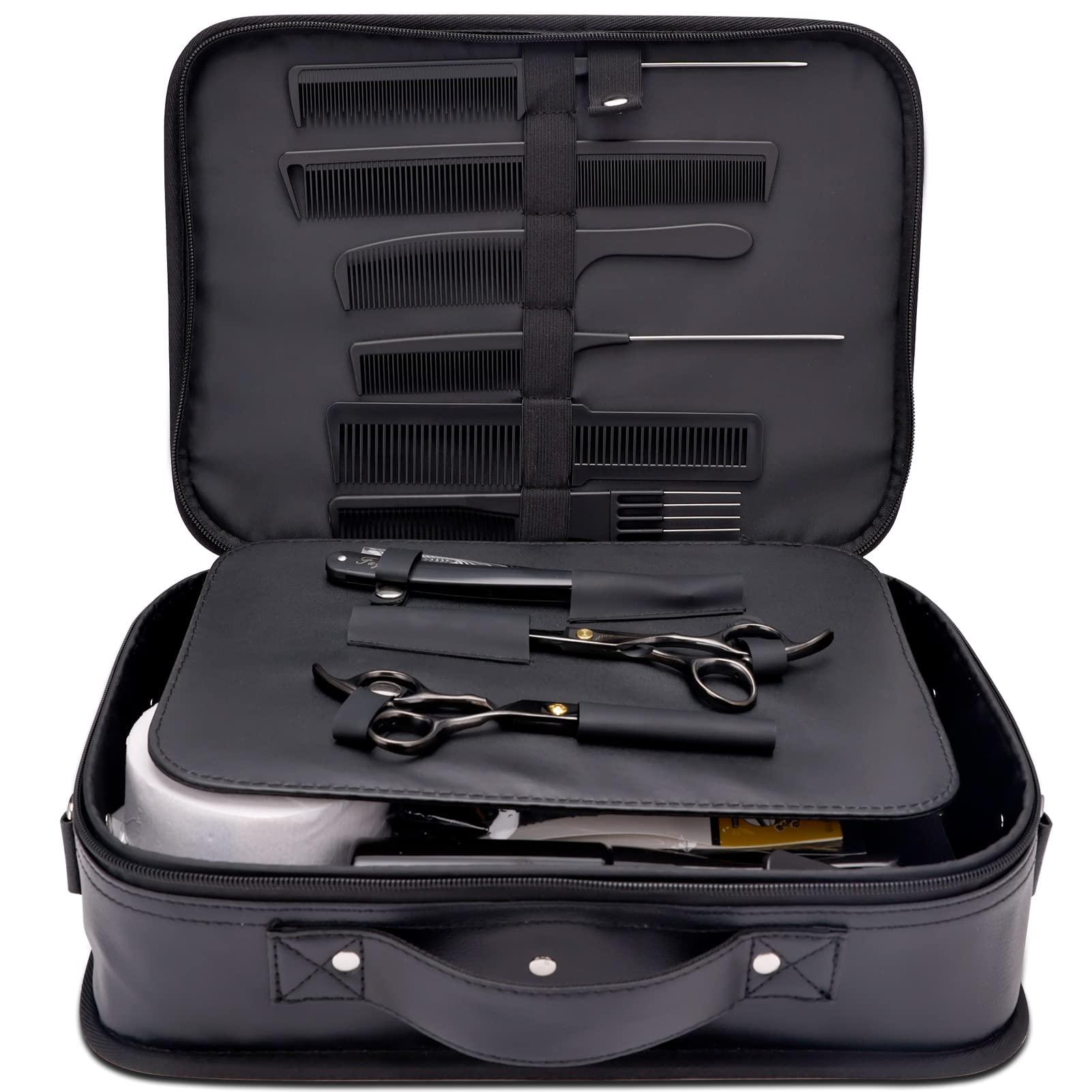 BARBERPLAN Hair Cutting Scissors Shears Kits, 29 pcs Professional Haircut Scissors Set for Barber, Salon, Home, Complete Hair Cutting Kit Includes Barber Bag, Thinning Scissors, Combs, Barber Cape