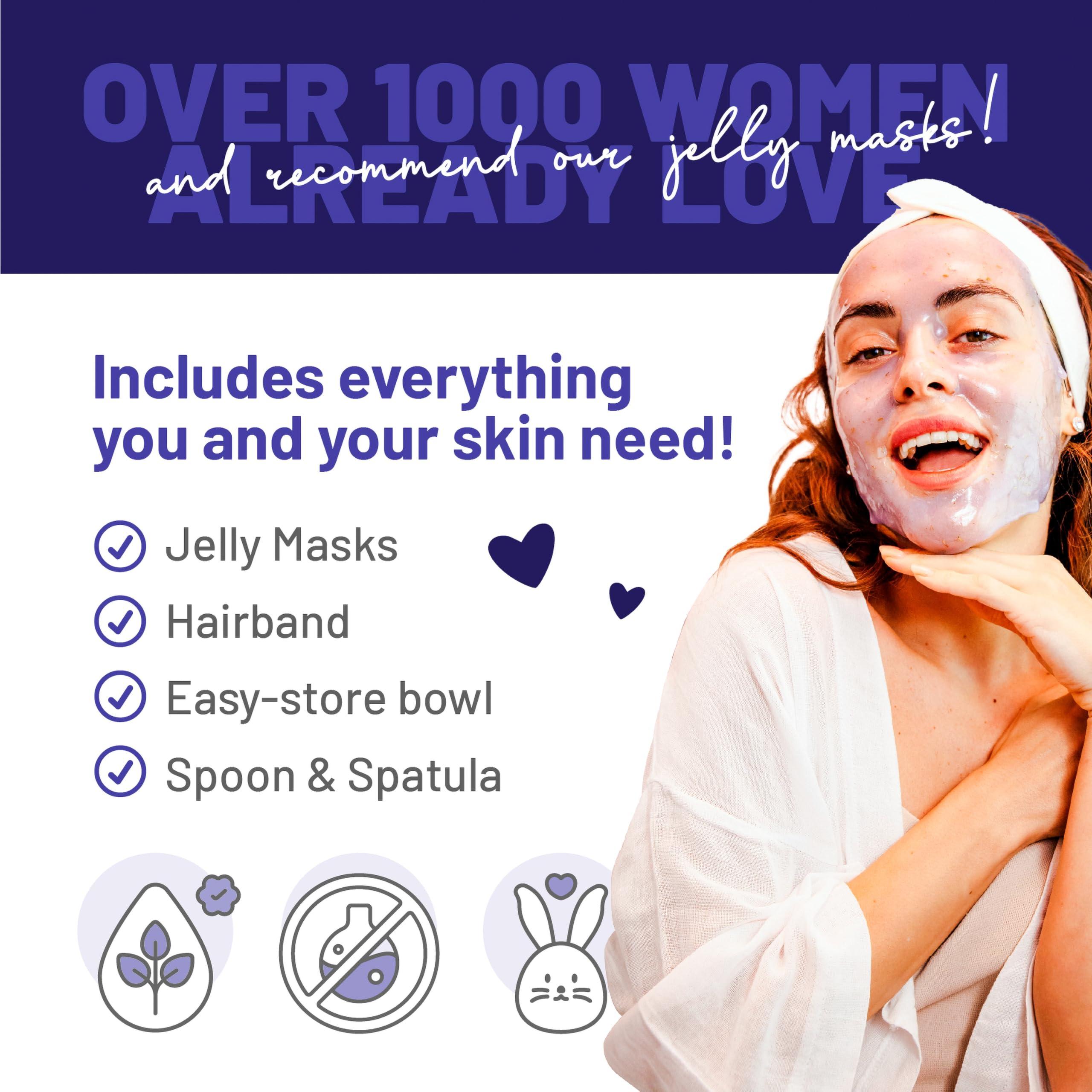 BRÜUN BRÜUN Jelly Mask Jar Blue Lavender Peel-Off Face Care Rubber Mask | 23 fl oz Skin Care Moisturizing Gel Mask Jar Spa Set