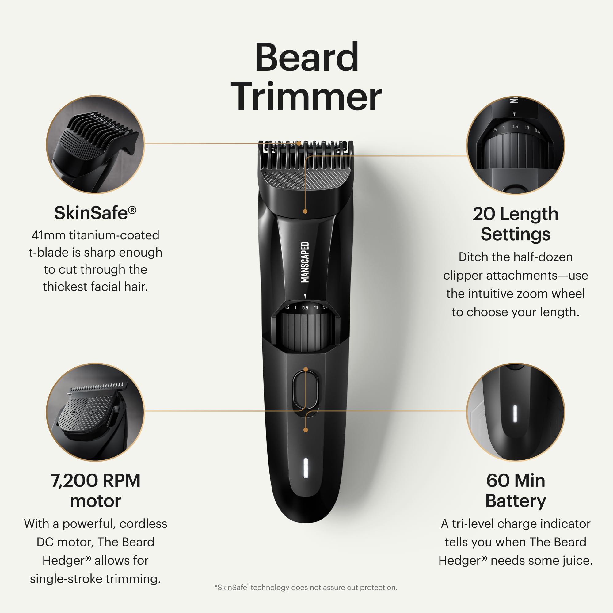 MANSCAPED MANSCAPED The Beard & Body Bundle Contains: The Beard Hedger Premium Precision Trimmer & The Lawn Mower 4.0 Men's Waterproof Electric Groin & Body Hair Trimmer