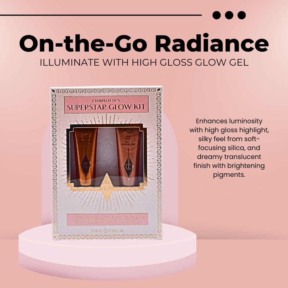 CHARLOTTE TILBURY Charlotte Tilbury Charlotte\'s Superstar Glow Kit - Mini Beauty Light Wand in Spotlight (Highlighter) and Mini Beauty Light Wand in Pinkgasm (Blush)