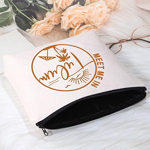 POFULL POFULL TULUM Mexico Gift Meet Me In TULUM Travel Cosmetic Pouch Tulum Wedding Welcome Gift (Tulum bag)