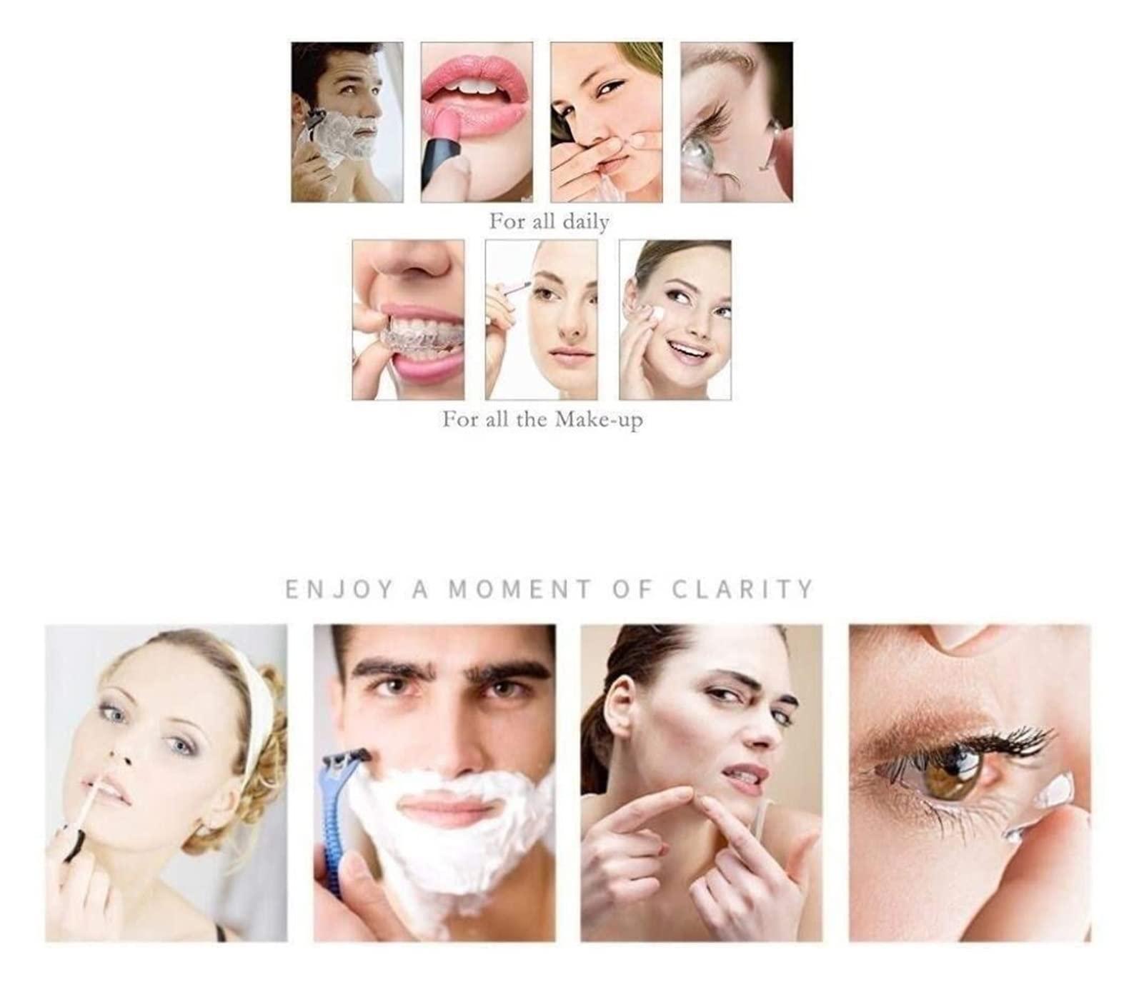 IIUUAYUVI IIUUAYUVI Wall-Mounted Makeup Mirror Quality 8.5 Inch Desktop LED Makeup Mirror Brushed Nickel Double Sided 3X Magnified Lighted