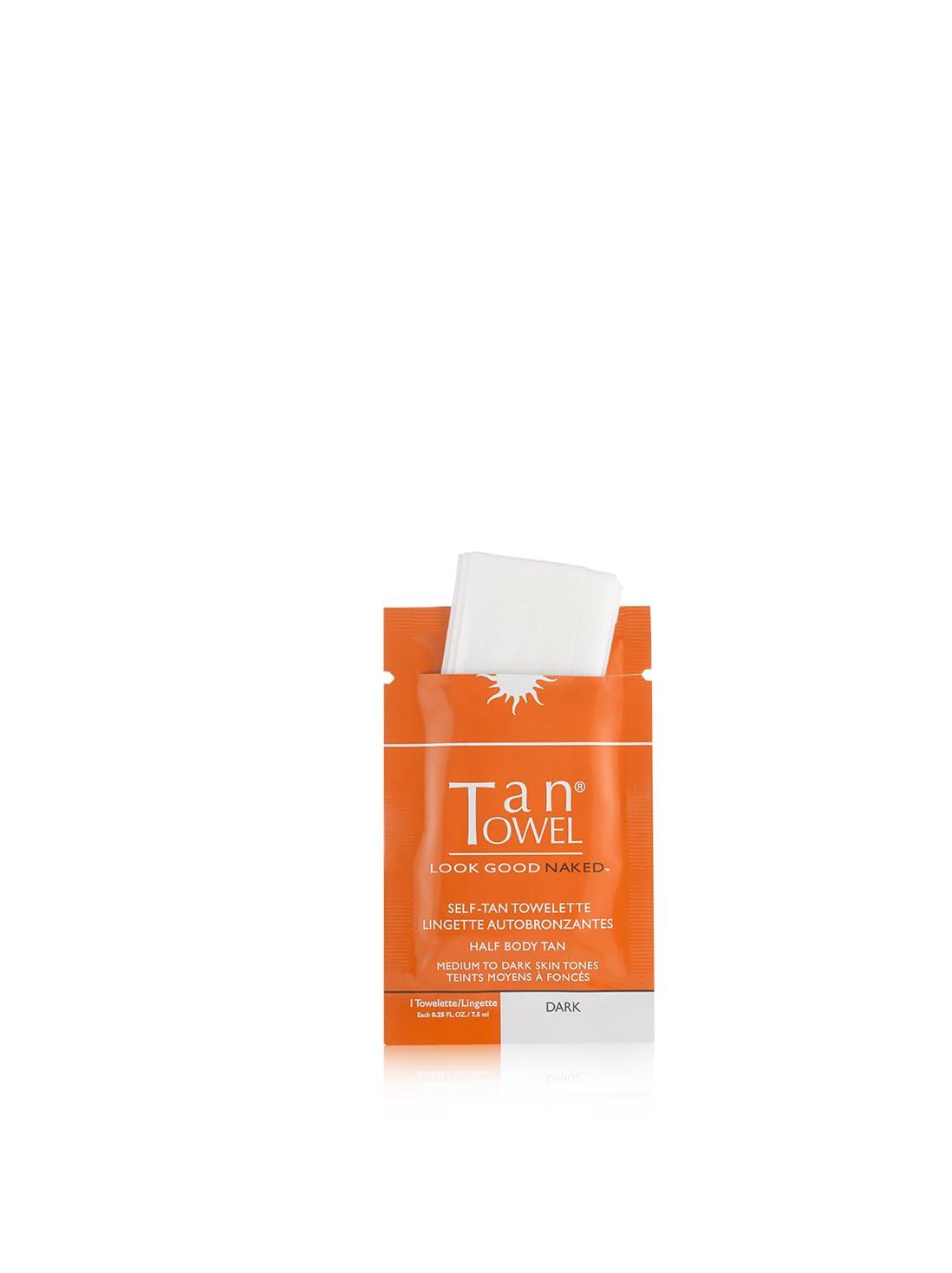 Tan Towel TanTowel Half Body Tan Towelettes - 10 Pack, Dark, 10 Count (Pack of 1)