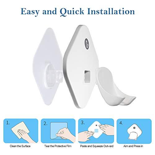 Triwol 2 Pack Razor Holder for Shower Wall, Shower Hook for Razor, Self Adhesive Razor Holder Hanger Stronger than Suction Cup Razor Holder, Rigid Plastic Shower Razor Holder for Men and Women