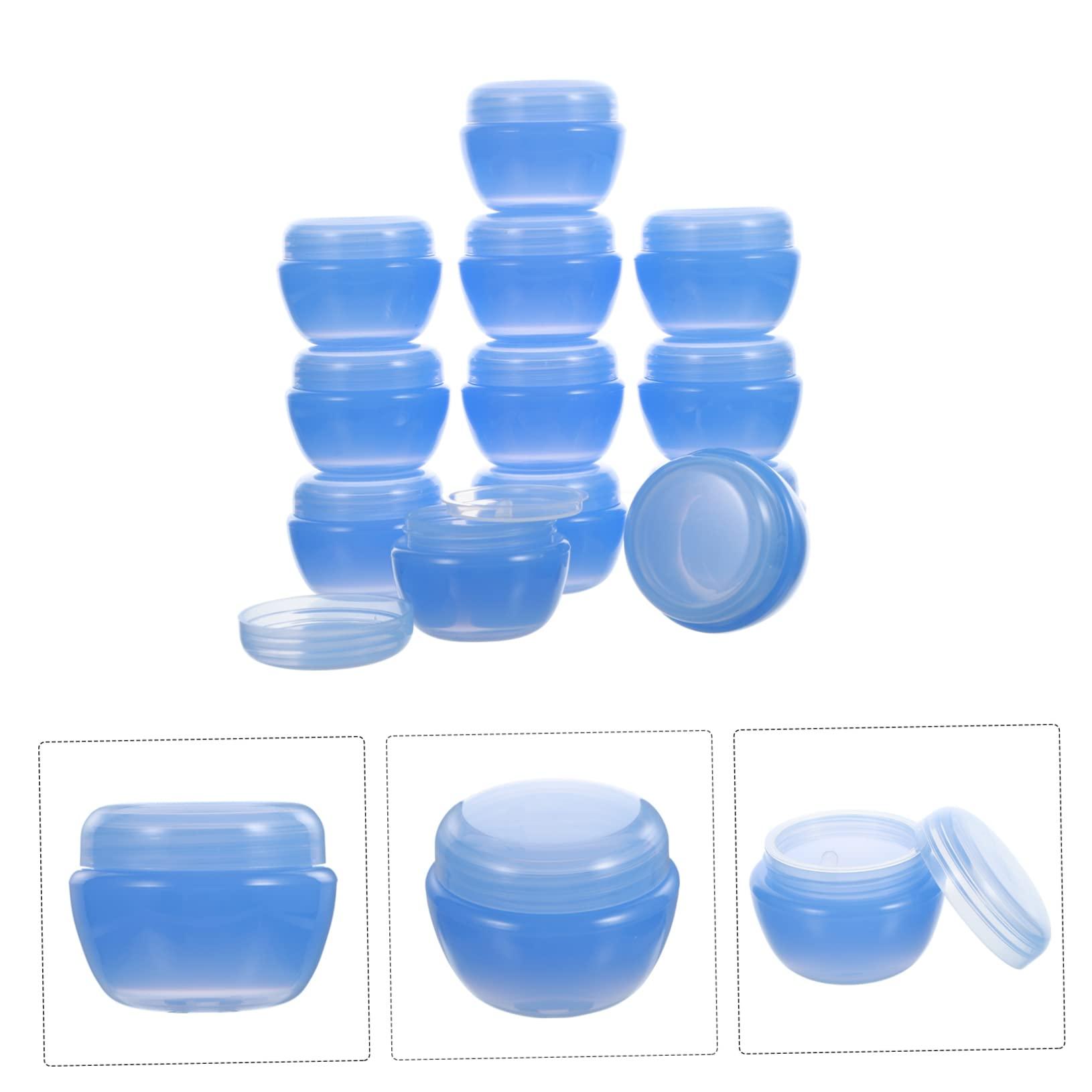CANIGHT CANIGHT 12pcs Plastic Cream & Milk Box Cream Jars with Lids Cosmetic Cream Containers Platic Round Pot Jars Containers with Lids Makeup Containers Creme Makeup Cosmetic Containers Blue