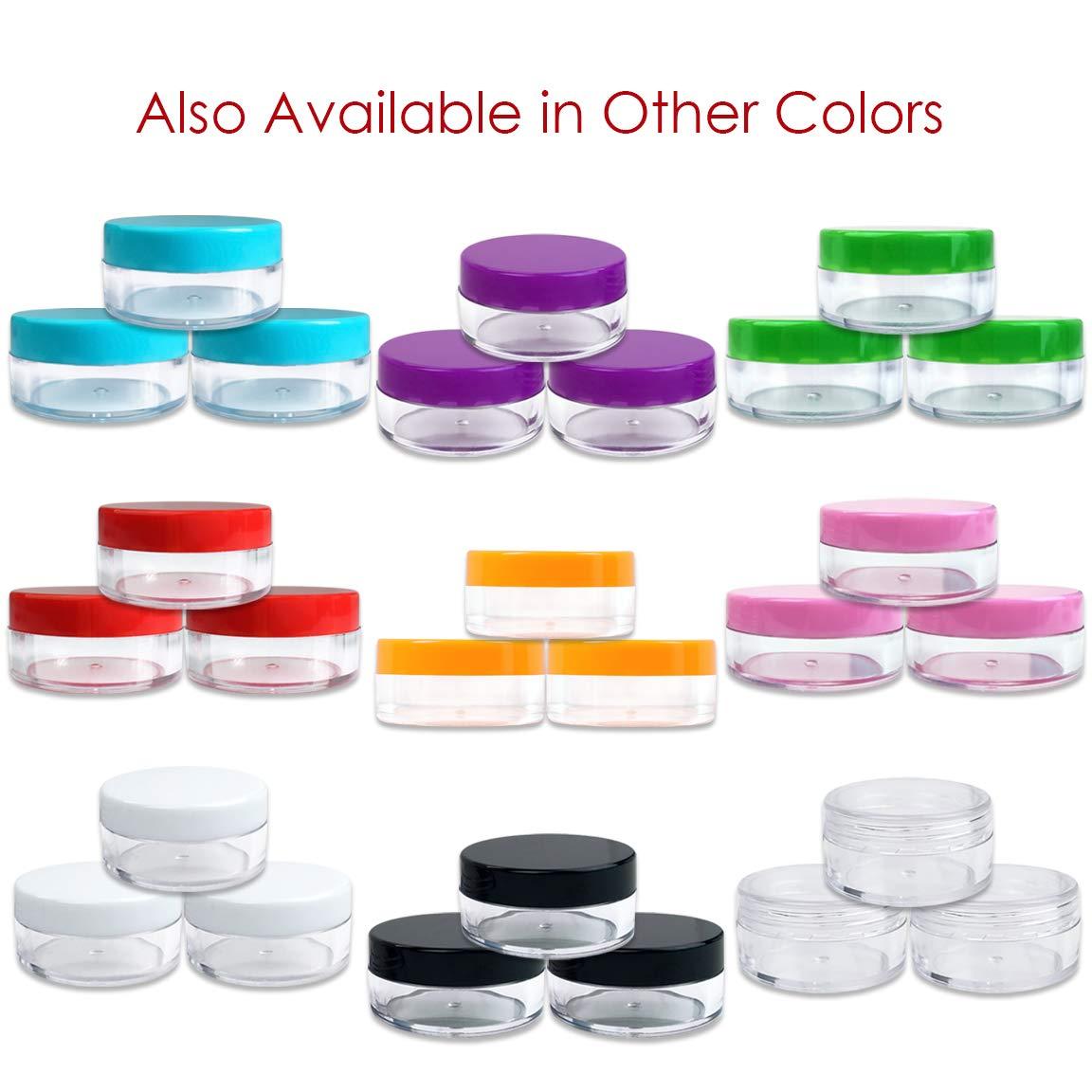 Beauticom (Quantity: 100 Pieces) Beauticom 10G/10ML Round Clear Jars with Black Lids for Scrubs, Oils, Salves, Creams, Lotions - BPA Free