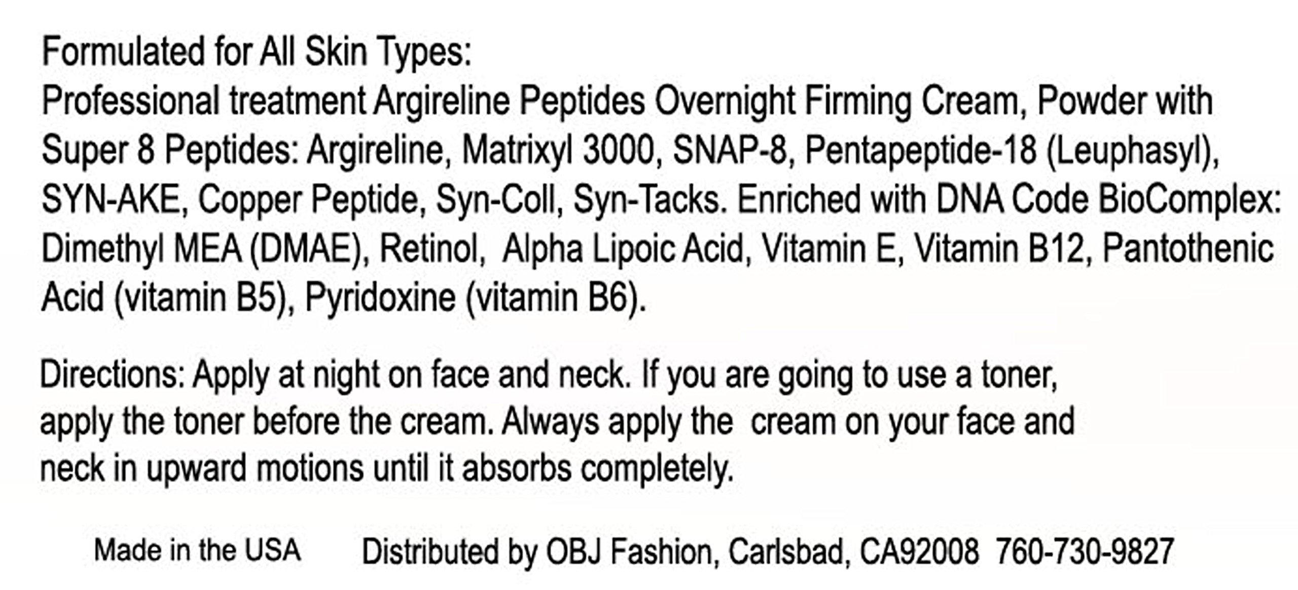 DNA CODE Skin Care Magic Night Cream-No Needle Alternative-Best Argireline Peptides Overnight Firming Cream-Argireline, Matrixyl 3000, SNAP-8, Pentapeptide-18 (Leuphasyl), SYN-AKE, Copper Peptide,Syn-Coll, Syn-Tacks