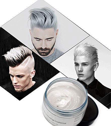 Adofect MOFAJANG Natural Hair Wax Color Styling Cream Mud, Adofect Natural Hairstyle Dye Pomade, Temporary Hairstyle Cream 4.23 oz, Hairstyle Wax for Men and Women, White