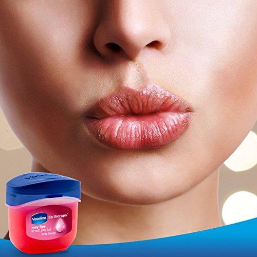 gHTN 2 Vaseline Therapy Lip Balm 0.25 Oz Rosy Flavor Petroleum Jelly Mini Jar Lipbalm