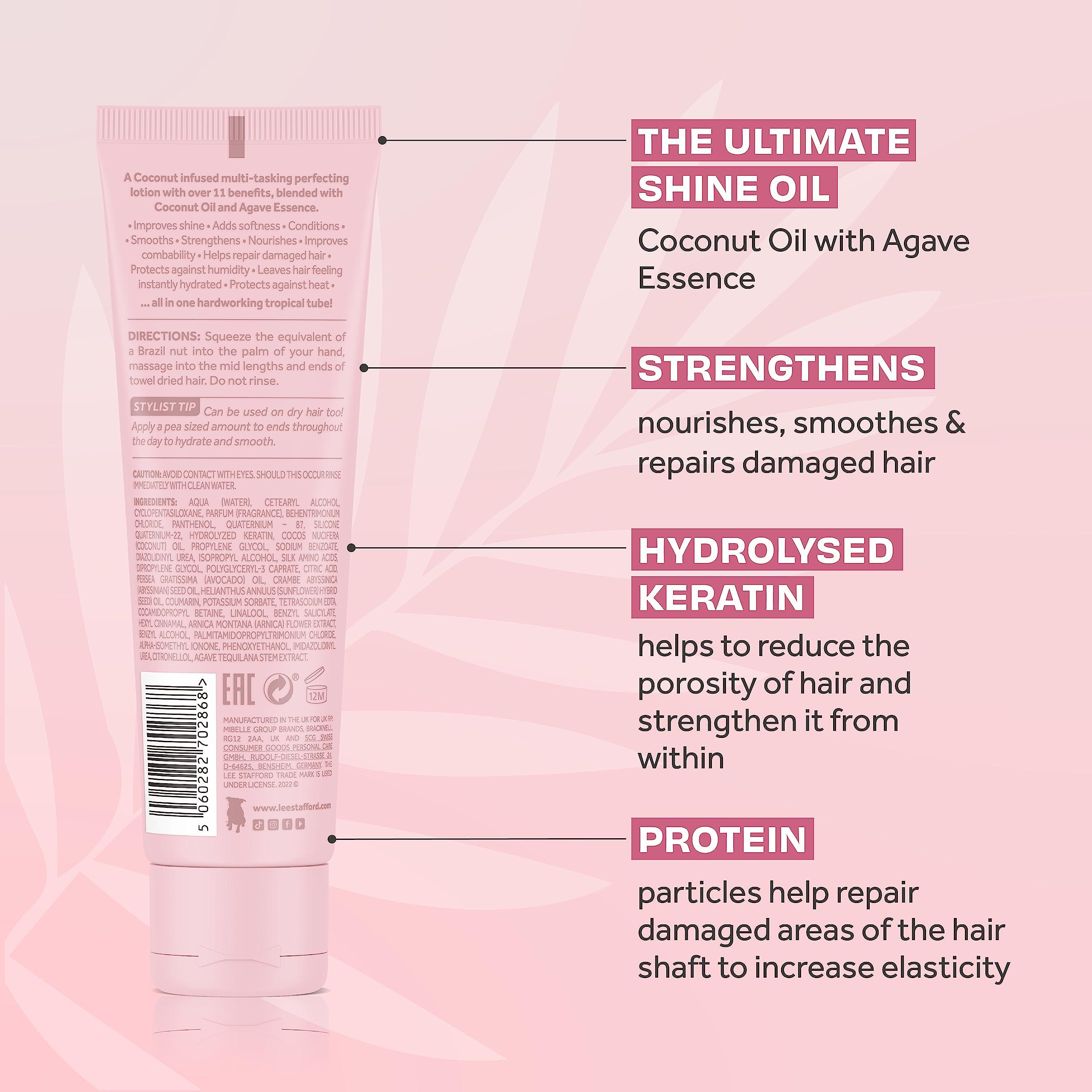 Lee Stafford Lee Stafford Blow Dry Hair Lotion | Coco Loco Collection - 11-in-1 Leave In Styling Cream, Heat Procectant & Hyrdates Hair with a HIgh Shine Finish, Coconut Scented, Curls or Sleek Styles, 3.3 Fl Oz