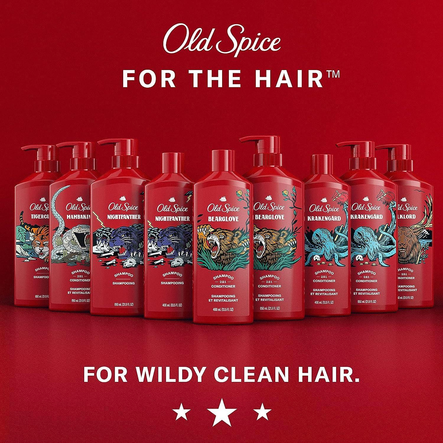 Old Spice Old Spice Men's 2-in-1 Shampoo and Conditioner, MambaKing, Twin Pack, 43.8 Fl Oz