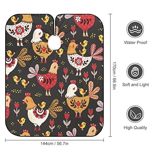 HWRQIWL Cute Chicken Large Barber Apron Hair Cutting Cape Anti-Static Professional Hairdressing Salon Apron Unisex