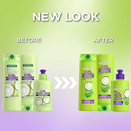 Garnier Garnier Fructis Curl Nourish Sulfate Free Moisturizing Shampoo, Conditioner + Air Dry Cream Defining Butter Set (3 Items), 1 Kit (Packaging May Vary)