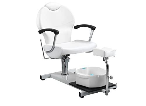 Beautymega Beautymega White Pedicure Spa Chair with Foot Massage Basin for Salon Pedicure Foot Rest
