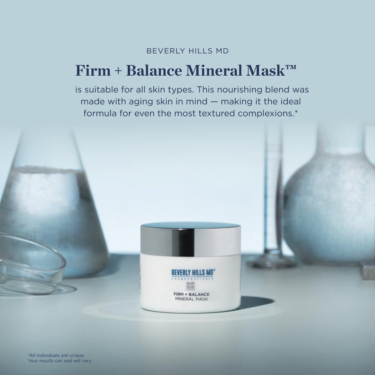 Beverly Hills MD Beverly Hills MD Firm + Balance Mineral Mask for Aging Skin- Exfoliating Clay Mask for Evening Complexion- Lift, Firm, Tighten Skin w/Pineapple & Papaya Enzymes, Tripeptides, Kakadu Plum